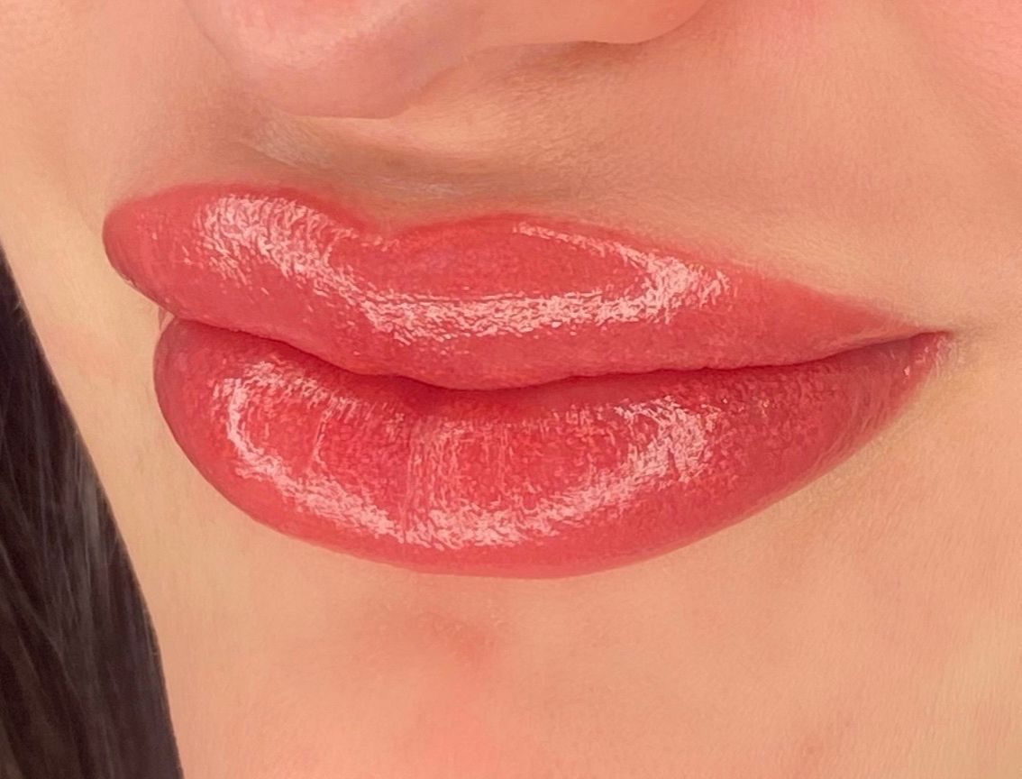 Browhouse lip blush result with a soft rose finish