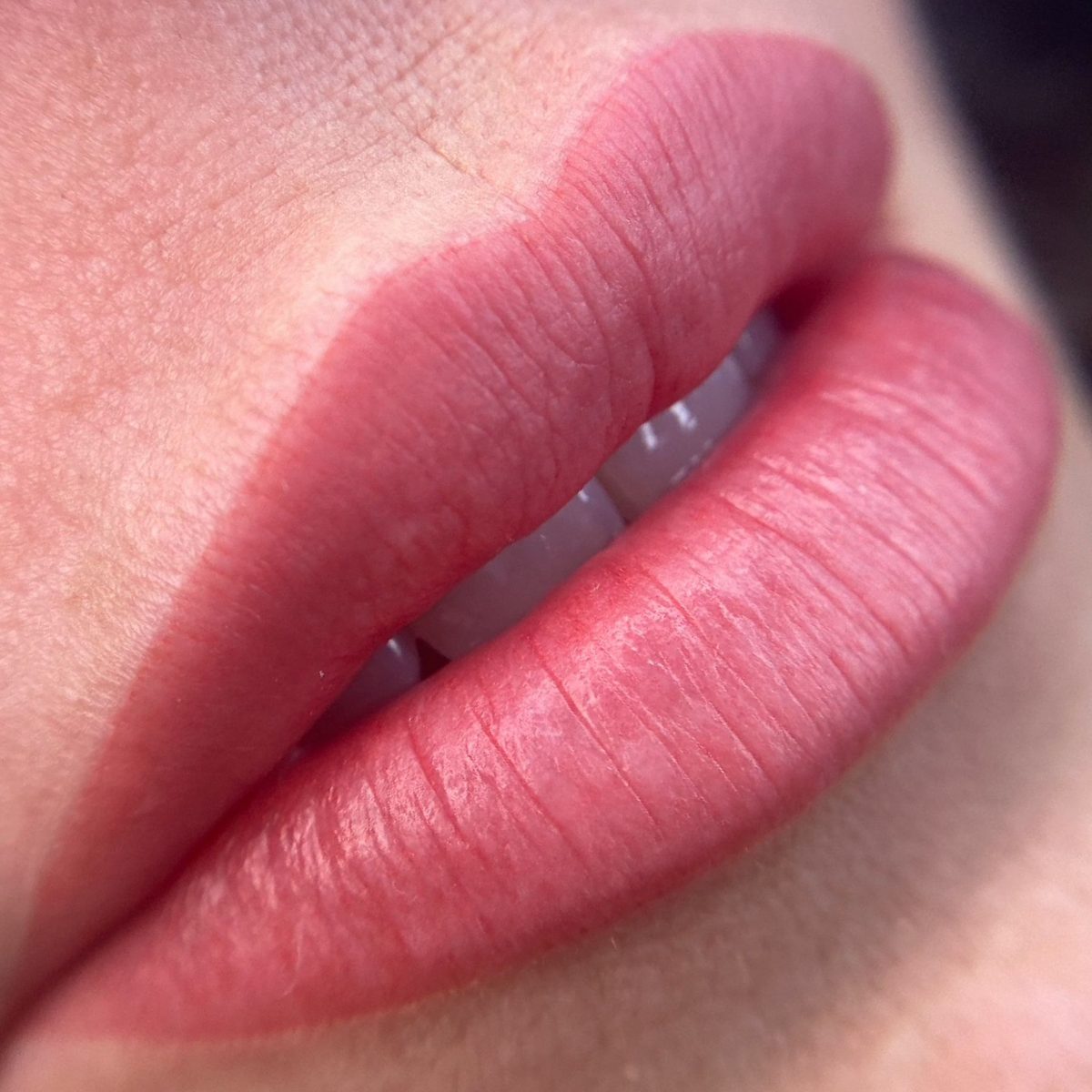 Browhouse lip blush result in a muted pink tone