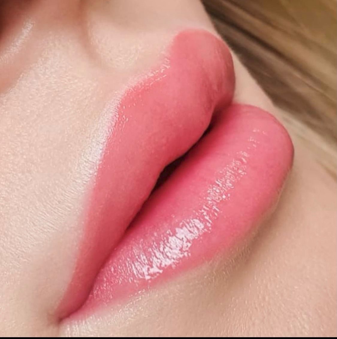 Browhouse lip blush result with a defined natural border